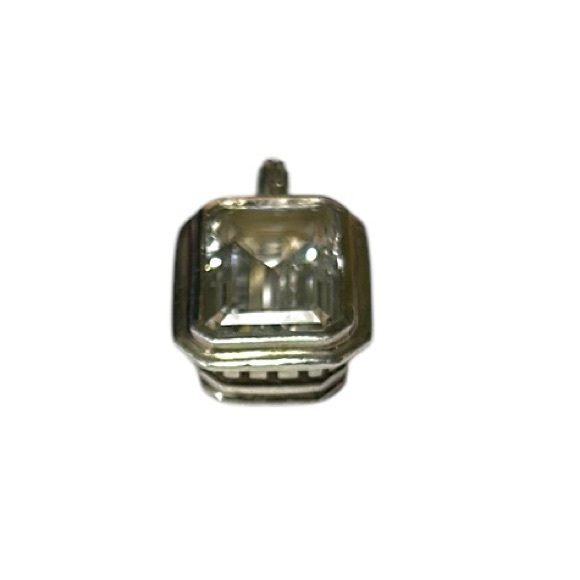 RARE Slane & Slane Emerald Cut Quartz & Sterling Silver Necklace Pendant Charm - Picture 8 of 9